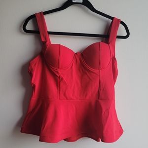 Red peplum tank L